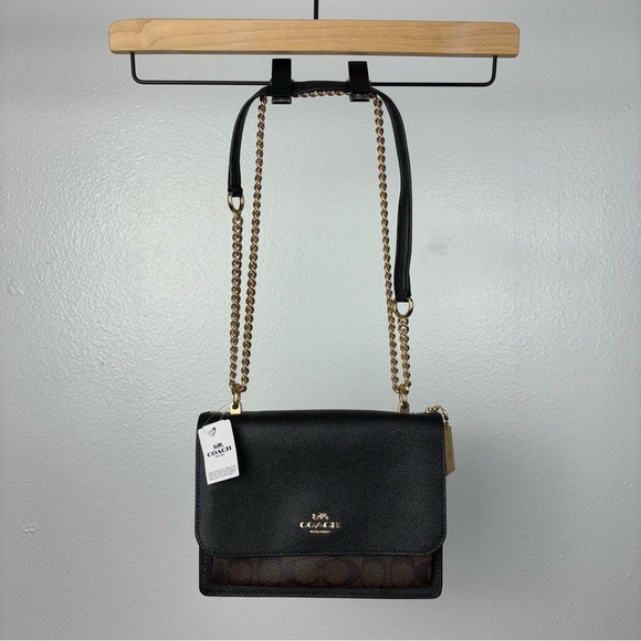 NEW Coach Klare 91019 Crossbody Leather Bag Small - Black Suede Lined NWT - Picture 1 of 12